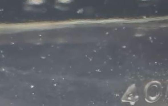 Flakes in Glass Container